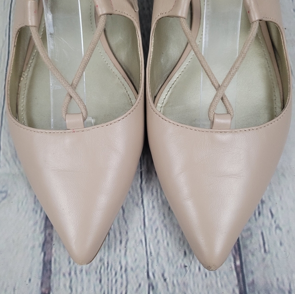 SAKS FIFTH AVENUE | Estyn light nude lace up point flats - Picture 5 of 12